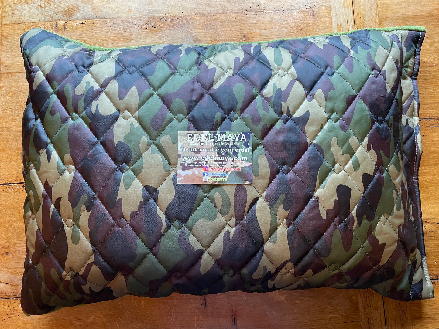 Double sided quilted waterproof and fleece DPM / Olive Pillow Case